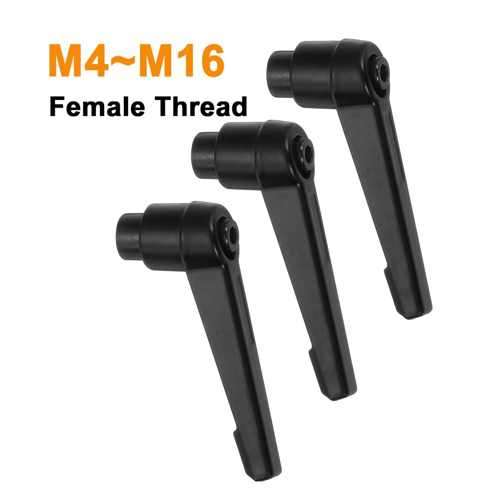 Palanca de mango de sujeción de 2 piezas M4-M16 rosca hembra | Mango de bloqueo ajustable de aleación con rotación de 360 ​​grados y mecanismo de trinquete de liberación rápida(M16,3Pcs)