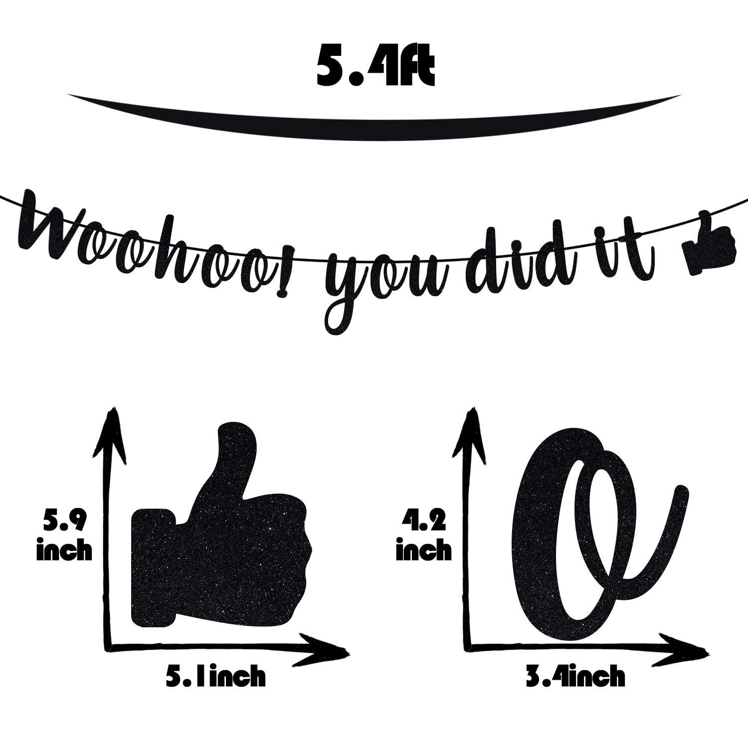 Banner „You PhDid It“ – Für PhD-Abschluss, Glitzer-Buchstaben, Selbst Montierbar