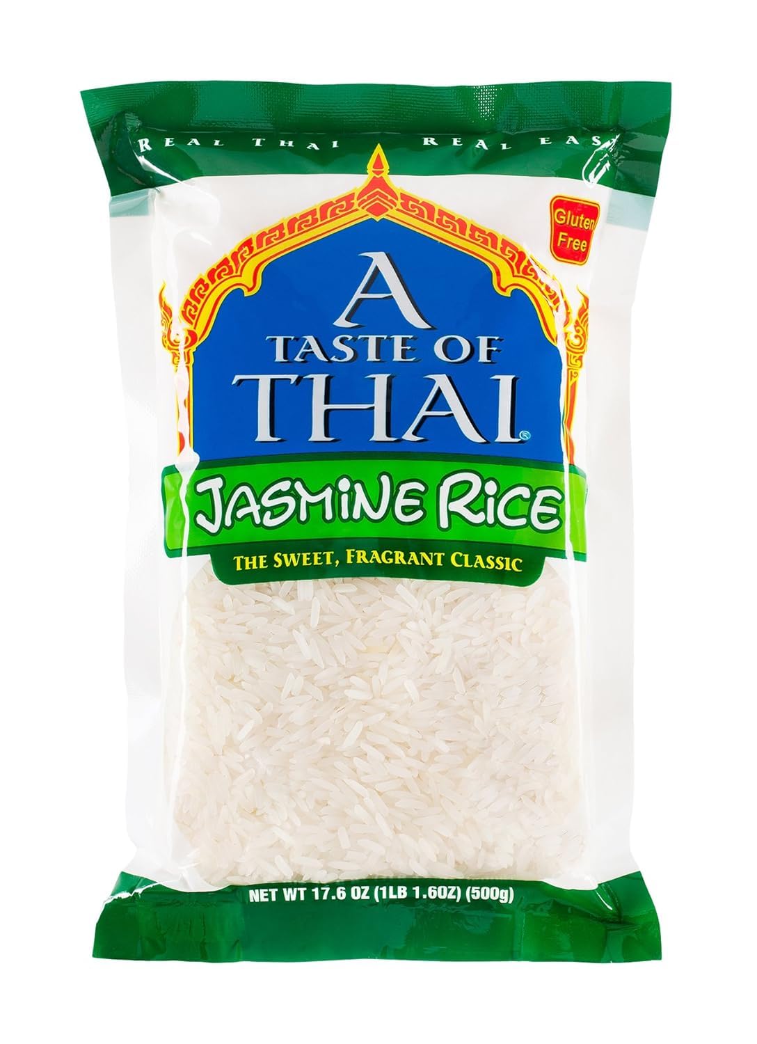 A Taste of Thai Instant White Jasmine Rice - Authentic Thai White Rice Organic | Gluten-Free, Non-GMO Instant Heat & Eat- 6 Pack, 17.6 oz