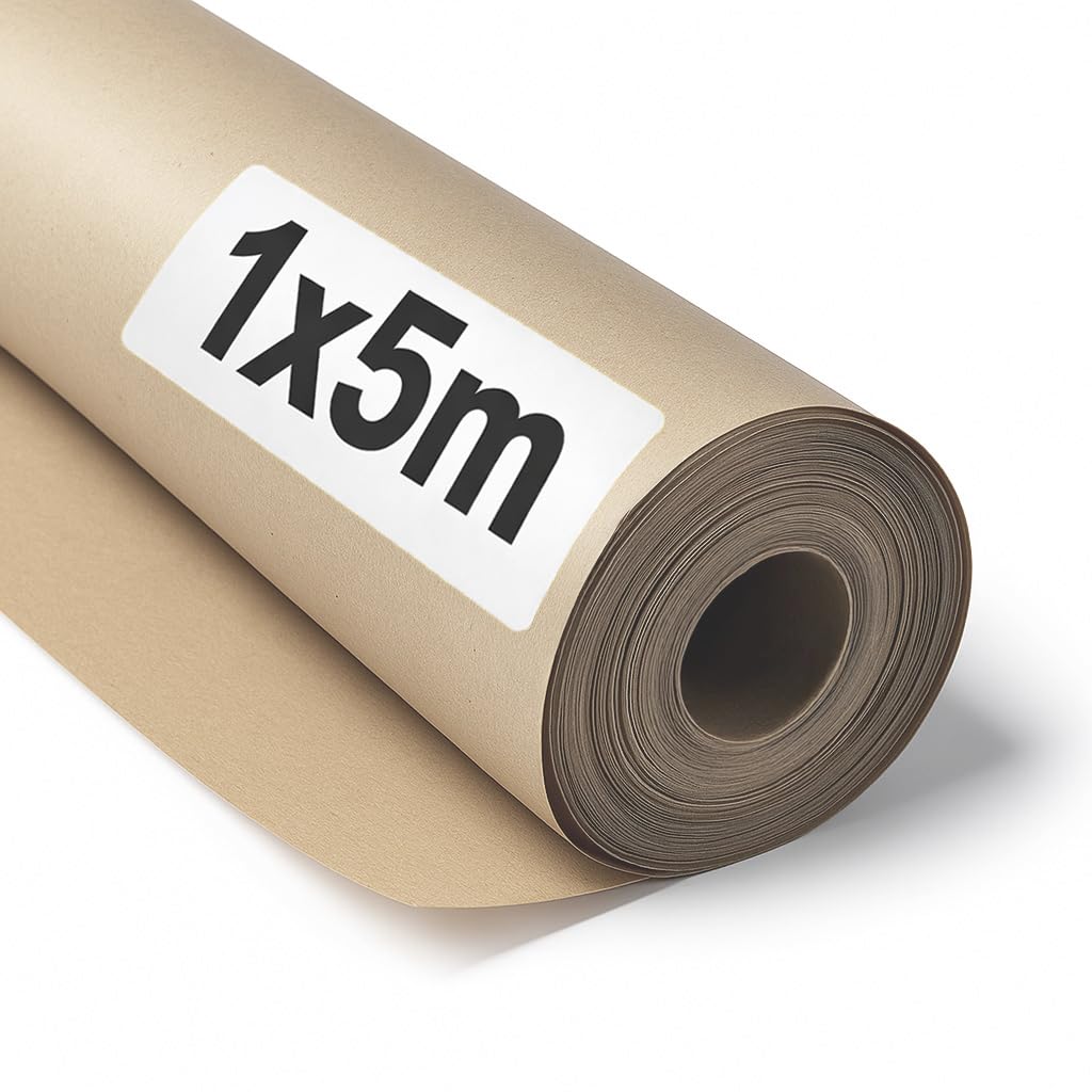 Ofituria Kraftpapier Natur – Rolle 1 × 5 m – 1 Rolle – Verpackungspapier Und Geschenkpapier – Bastelpapier Für DIY