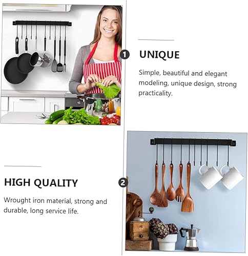 Miniatura 4 de Soporte de hierro forjado con ganchos para almacenamiento de utensilios para organizar tazas y utensilios de cocina, 1 unidad