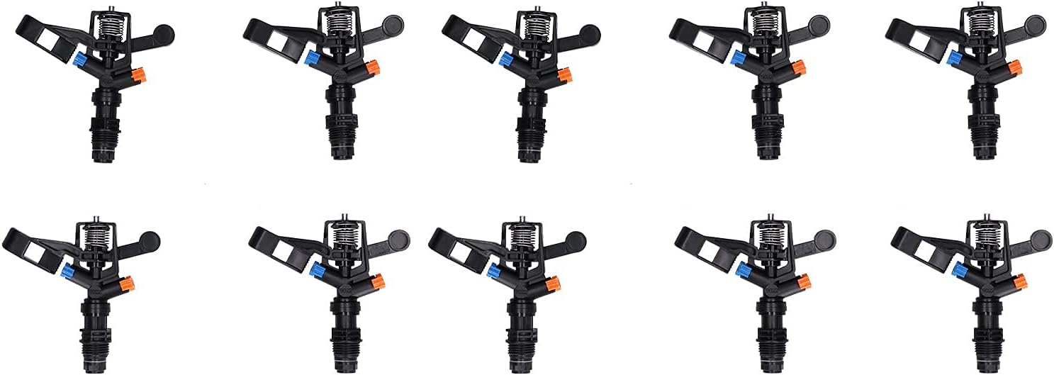 Rocking Arm Sprinklers,10PCS Plastics G 1/2 Male Thread 360° Rotating Sprinklers Watering Sprinkler for Yard Lawn and Grass Irrigation 4.7x4.5in