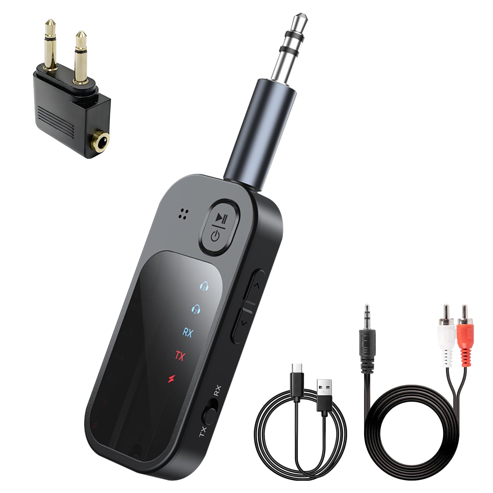 5.4 Bluetooth transmitter, 2-in-1 Bluetooth car adapter and receiver, Bluetooth transmitter receiver, Car Bluetooth Transmitter jack AUX 3.5 mm for headphones, stereo system, car radio, TV