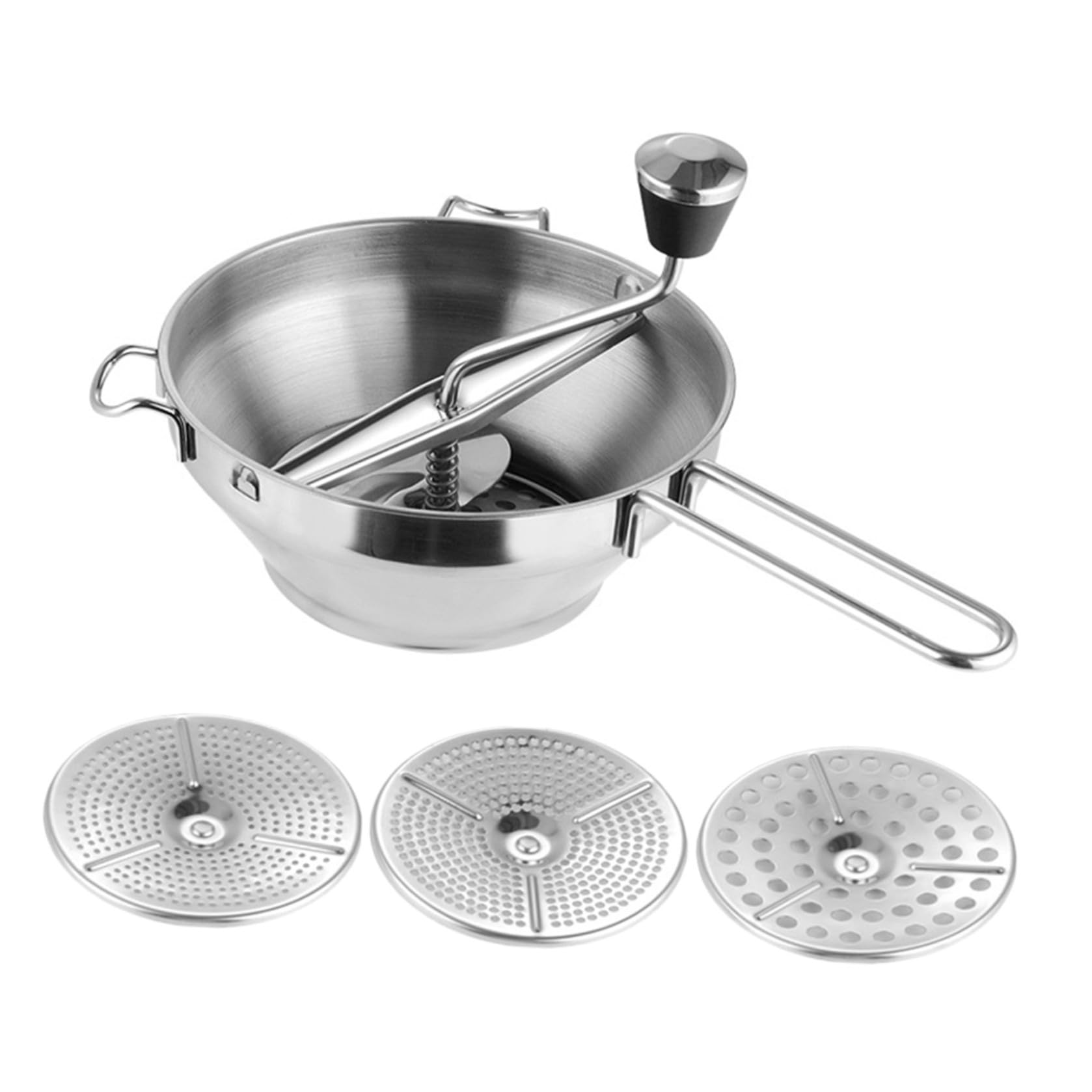 Kartoffelstampfer aus Edelstahl Lebensmittelecht Manueller Food Stamper für Obst Gemüse Rutschfester Griff Stabiler Küchenhelfer zum Pürieren
