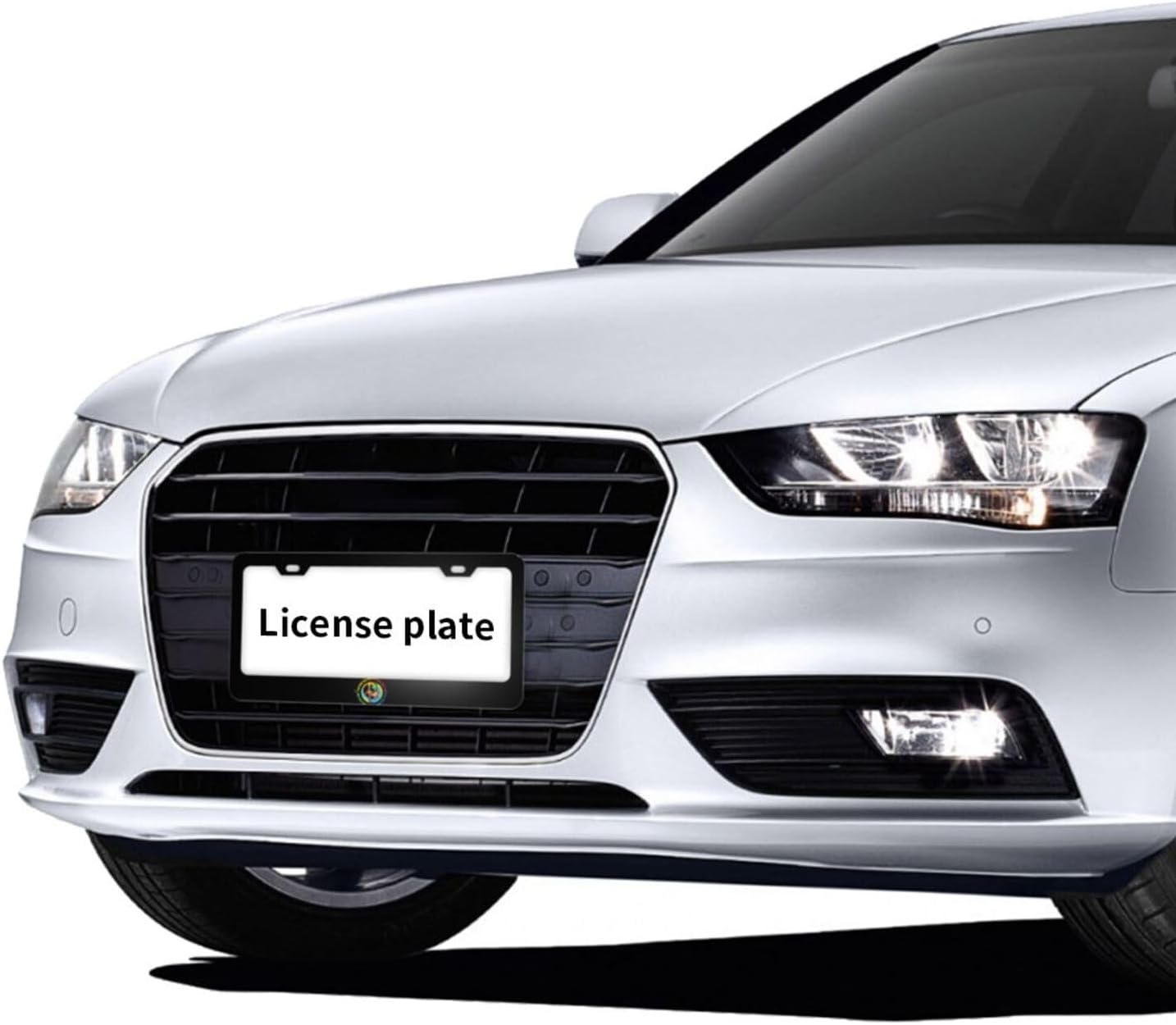 Tie Dye Peace Matte Aluminum License Plate Frame with Black Screw Caps，2pcs 2 Holes Black Licenses Plates Frames,Car Licenses Plate Covers Holders for Us Vehicles/Women/Men