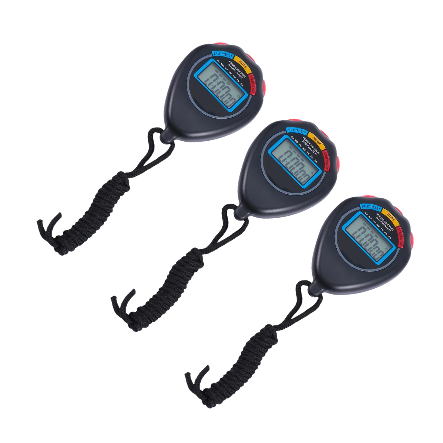 Toyvian 3Pcs Game Stopwatch Portable Match Timer for Training Lightweight Durable Sports Stopwatch for Running Swimming and Fitness Activities Electronic Timer
