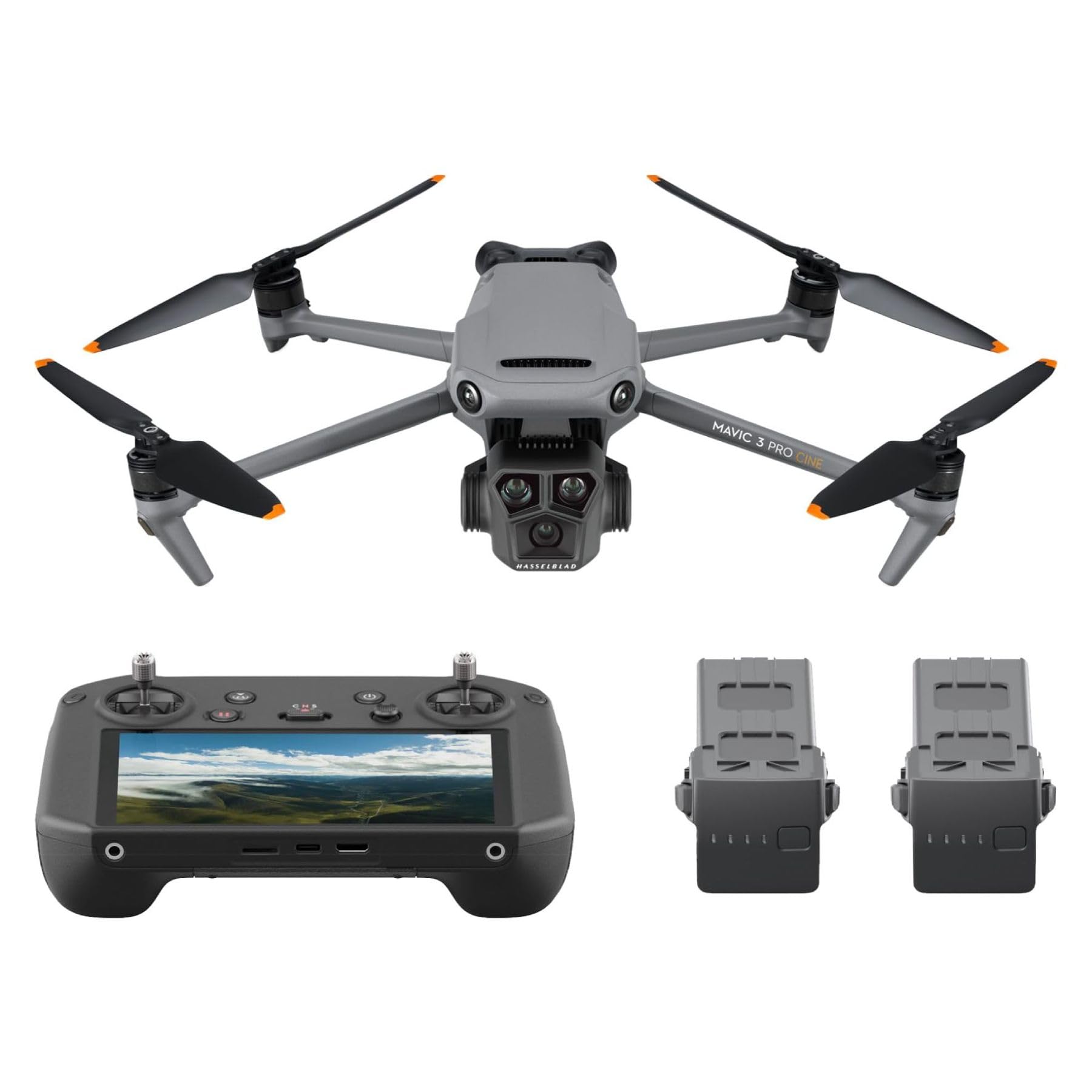 DJIMavic 3 Pro Cine with DJI RC Pro, Flagship Triple-Camera Drone, Tri-Camera Apple ProRes Support with 1TB storage, 3 Flight Batteries, MOIAT Certified - UAE Version with Official Warranty Support