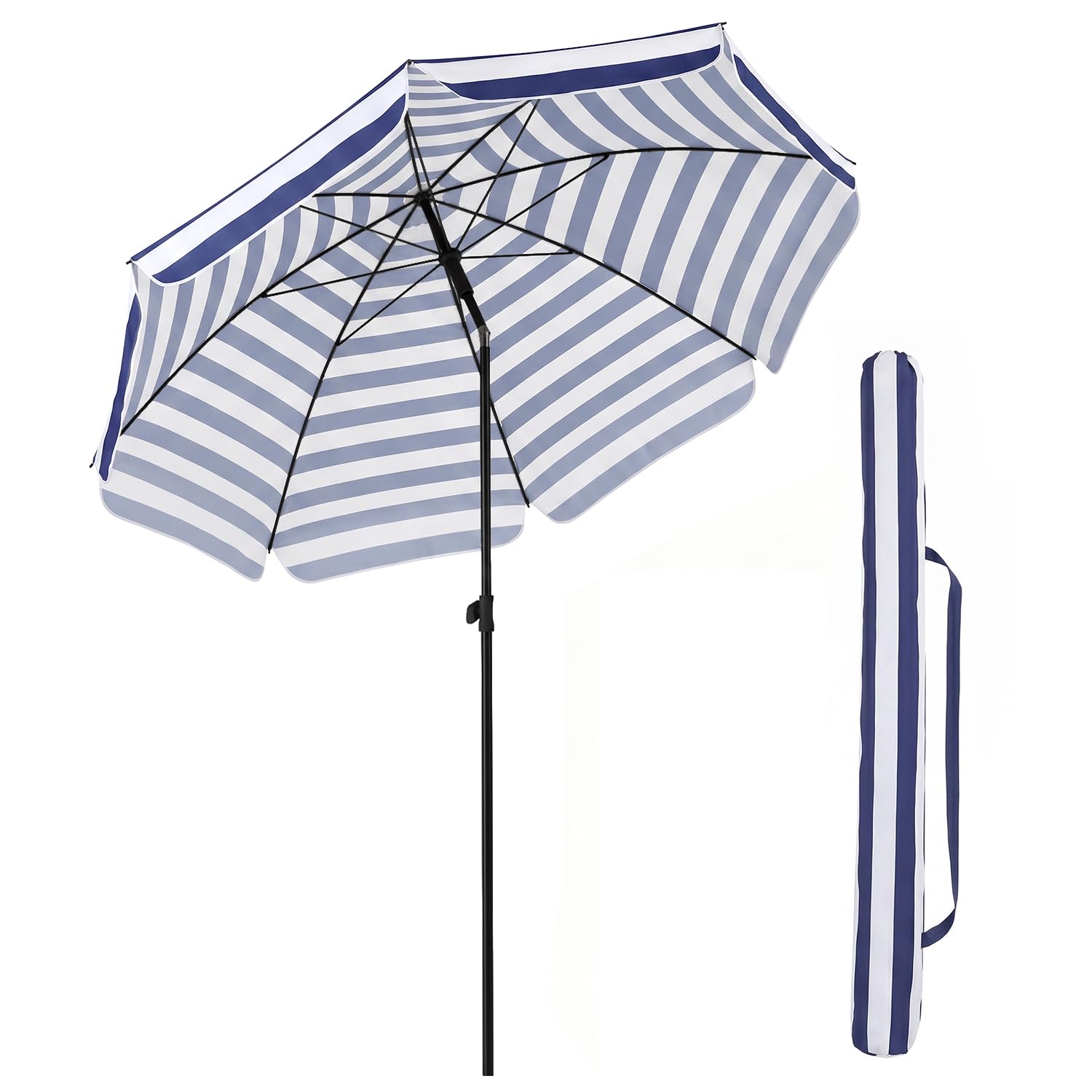 Sekey Balcony Parasol 200 cm with Cover – Beach Parasol for Garden, Terrace & Balcony – Adjustable Tilt & Height – UV Protection UPF50+ – GRS