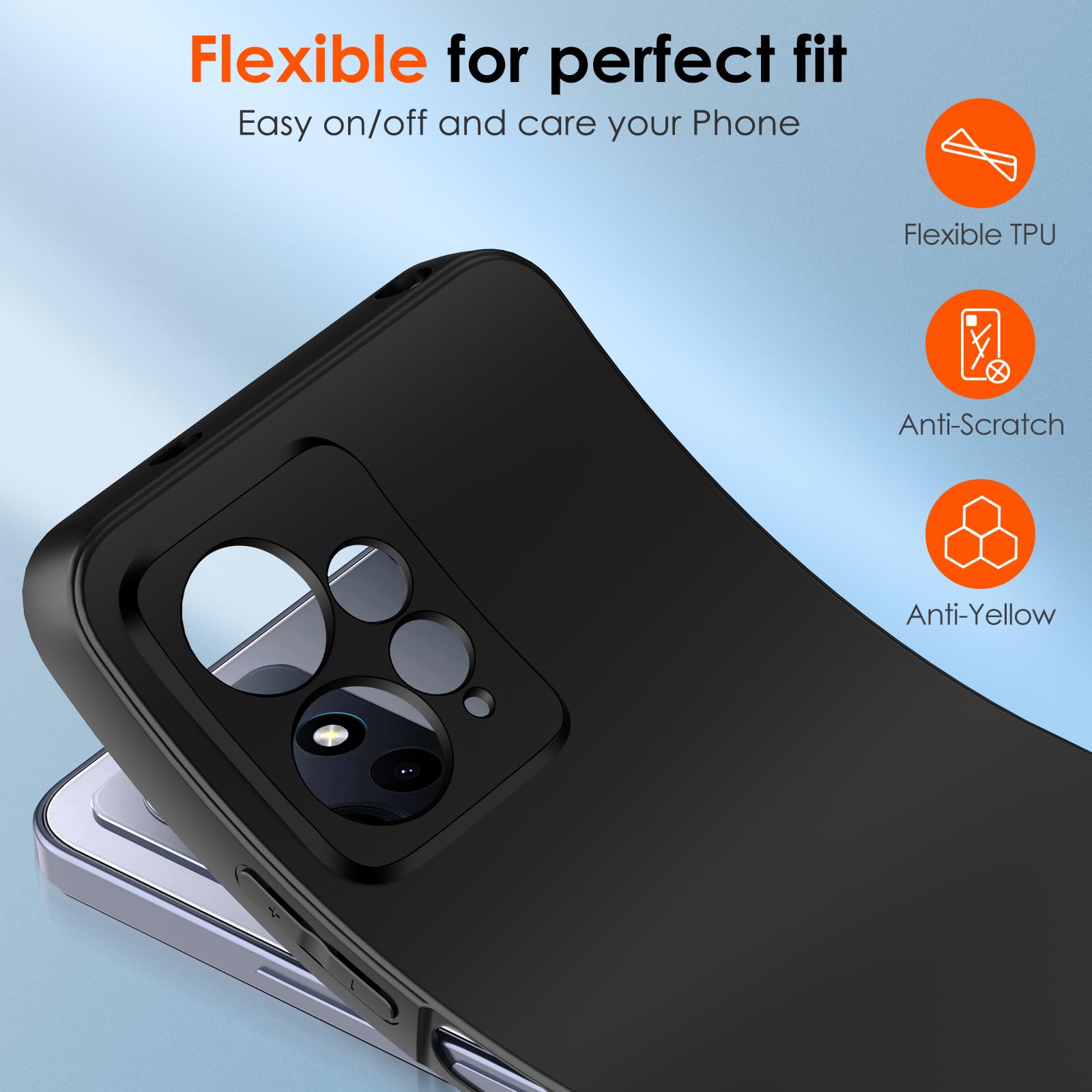 IVoler Cover Per Xiaomi Redmi 12 4G/5G: Custodia Trasparente Antiurdo E Sottile - 4