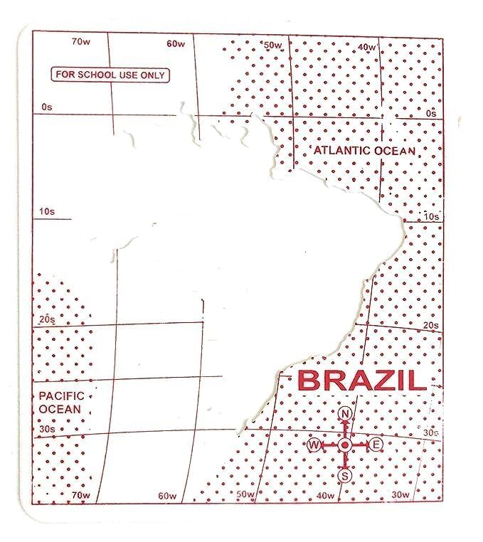 Plastic School Craft Brazil Map Stencil for Drawing School Geography ...