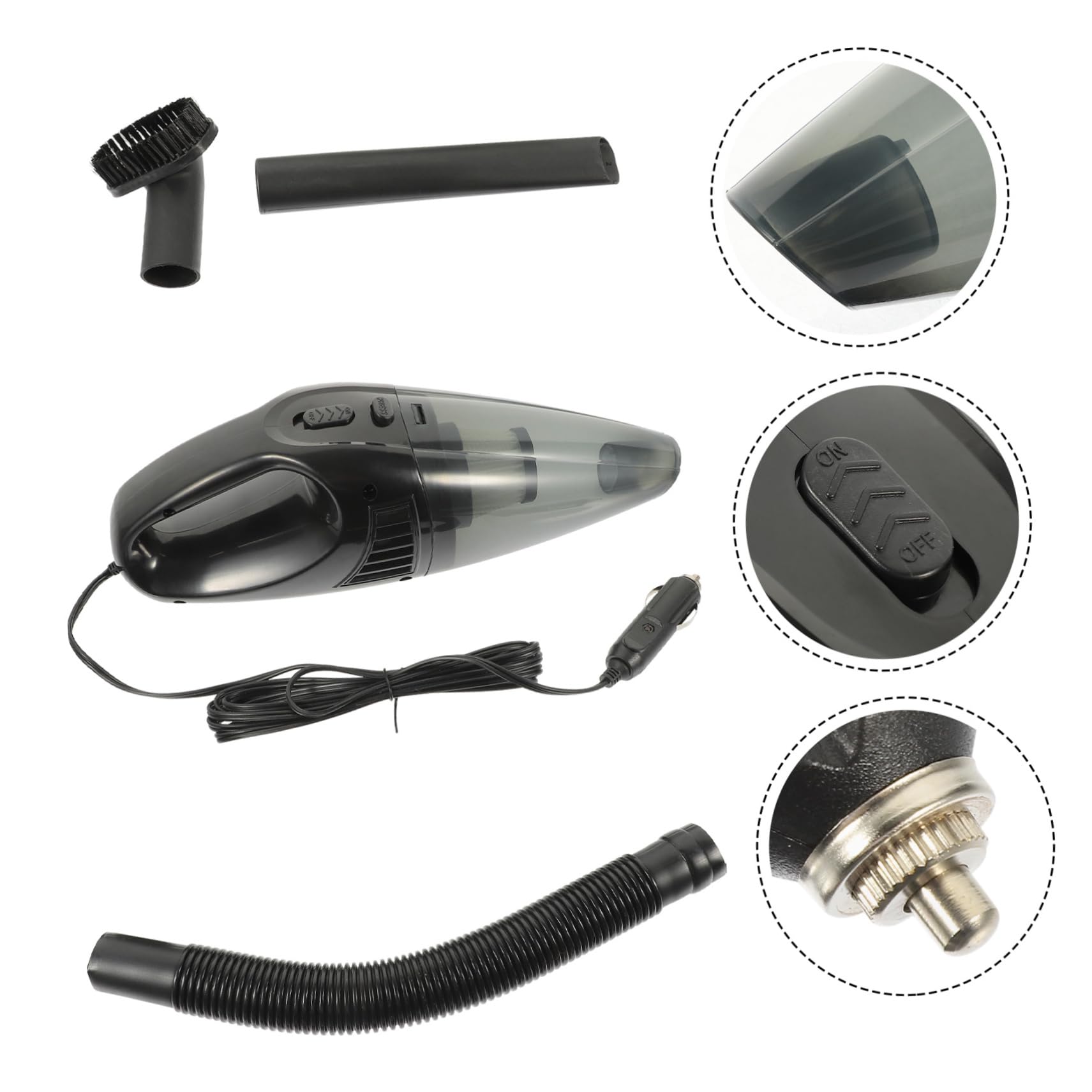 PRETYZOOM Aspiradora De Coche Portátil para Limpieza Seca y Húmeda Colector De Polvo Automático para Uso Casa y Coche