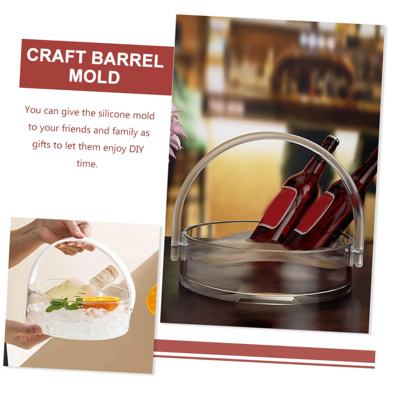 Molde de Silicona para Cubo DIY Resistente y Lavable Asa, Molde Flexible para Manualidades y Almacenamiento en Bricolaje