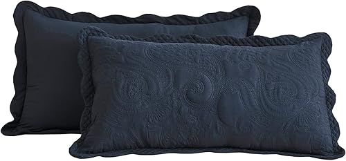 Vista 107 de Colcha extragrande tamaño King, funda de cama ligera ultrasónica, patrón de cachemira, reversible, 5 piezas, 100% microfibra, blanco puro 1-amarillo