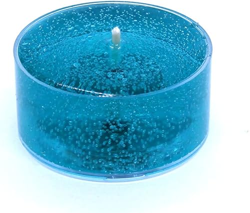 Miniatura 5 de Paquete de 4 velas de aceite mineral de color verde azulado sin perfume a base de hasta 8 horas cada vela para bodas y eventos especiales The Gel