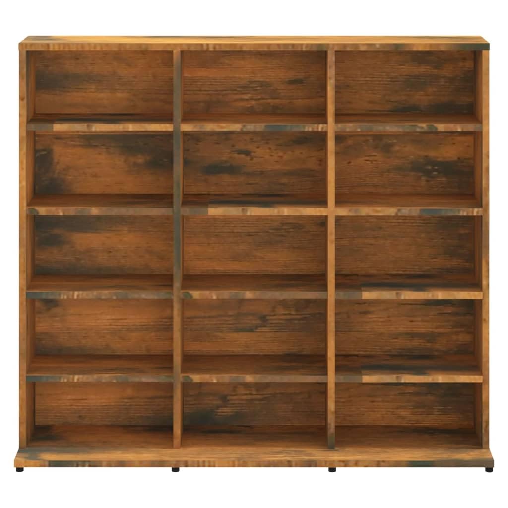 vidaXL Armoire à CD Chêne Fumé Étagère Meuble de Rangement Maison Armoire de Bureau Étude Chambre Intérieur 102x23x89,5 cm Bois d'Ingénierie