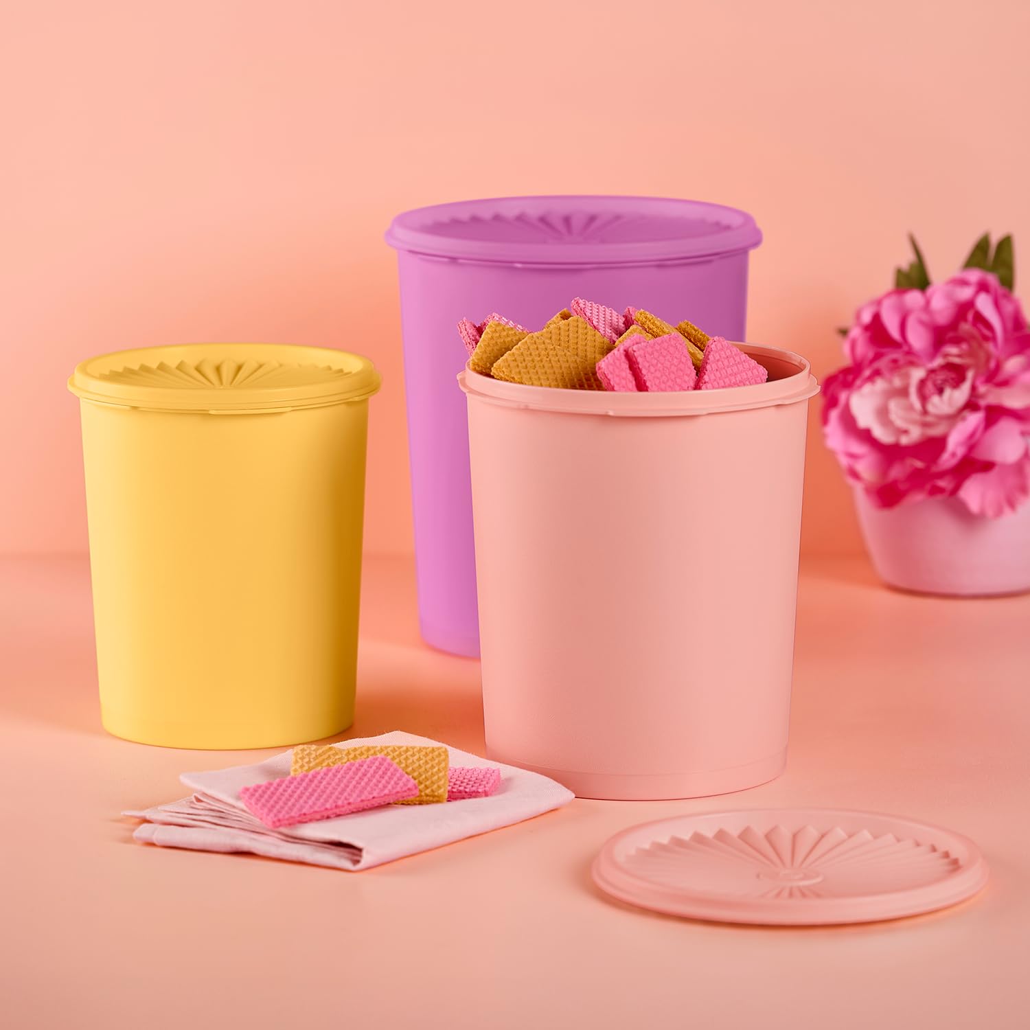 Tupperware decorator 3 canister set Heritage collection : Amazon