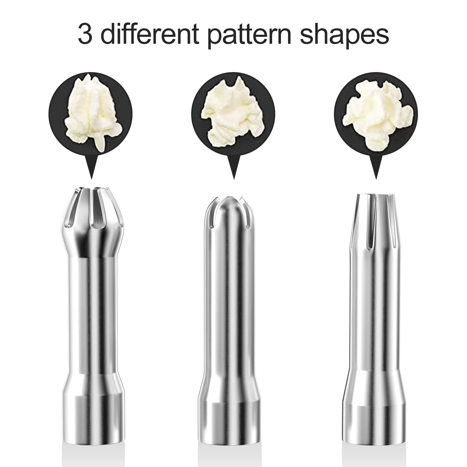 Fousenuk 500ml Siphon Chantilly, Siphon à Crème en Aluminium avec 3 Douilles en Acier Inoxydable et 1 Brosse de Nettoyage pour Décoration Gâteaux d'anniversaire Pâtisserie Crème Glacée et Desserts