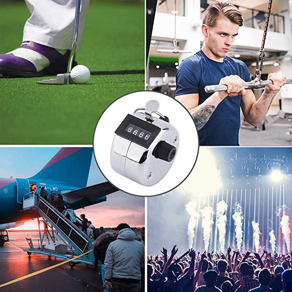 2 Contatori Manuali In Metallo - 4 Cifre, Per Sport, Cucito, Conteggio - Senza Batteria, Argento - Foto 3