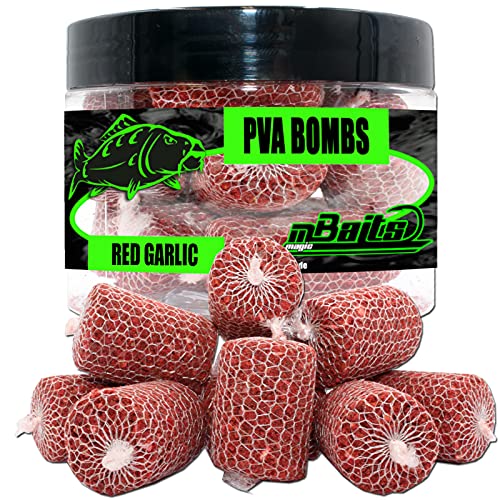 Magic Baits PVA Bombs PVA Sticks Ready PVA Bomb Karpfen Angeln Futter Boilies (Red Garlic, Inhalt: 10)