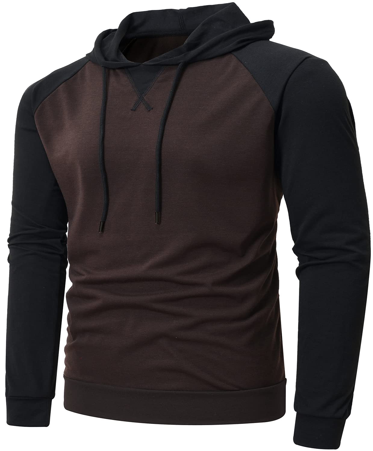 Mens Long Sleeve Hooded T-Shirt Slim Fit Pullover Hoodie Shirt