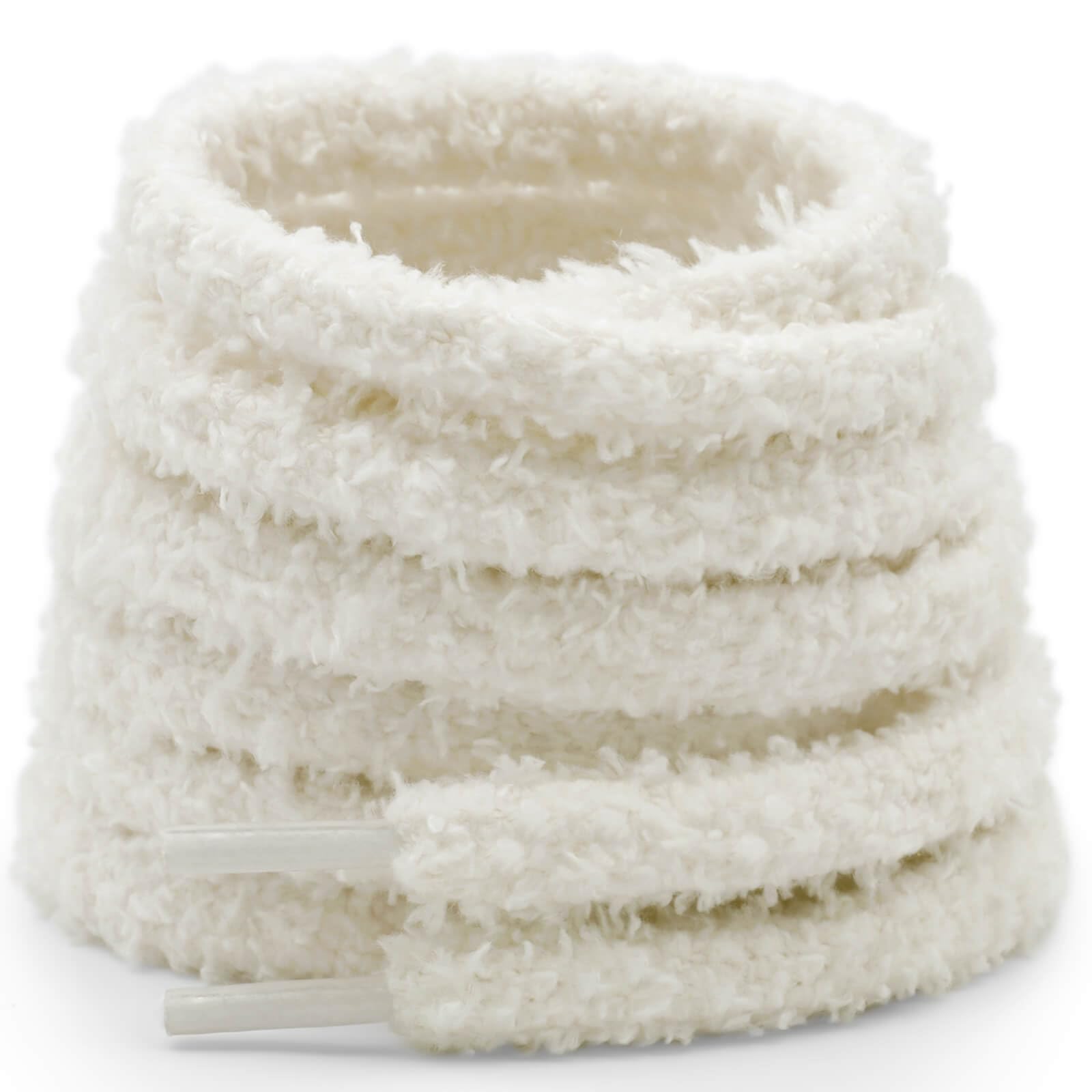 YJRVFINE Fuzzy Shoe Laces for Sneakers: 2 Pairs Round Soft Plush Shoelaces for Women