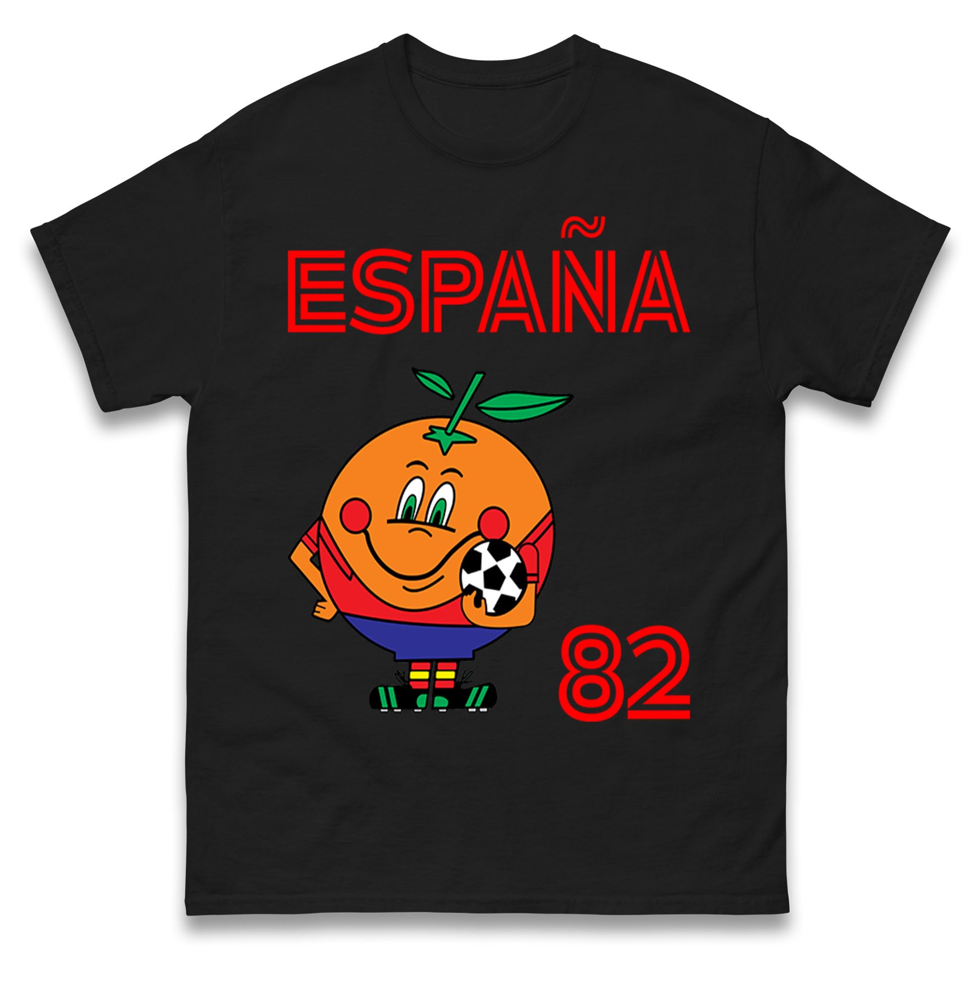 Spain 82 Naranjito Tshirt, España 82 Orange Soccer T-Shirt, Cute Spanish Football Mascot Tee, Spain Fan Shirt for Men Women Kids