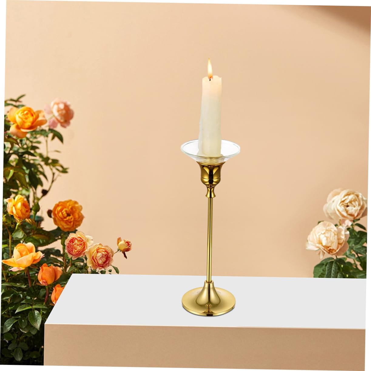 Healifty Protezione Antigoccia Design Minimalista per Candele in Vetro Rotondo Resistente alle Alte Temperature 6 Pezzi per Meditazione e Relax