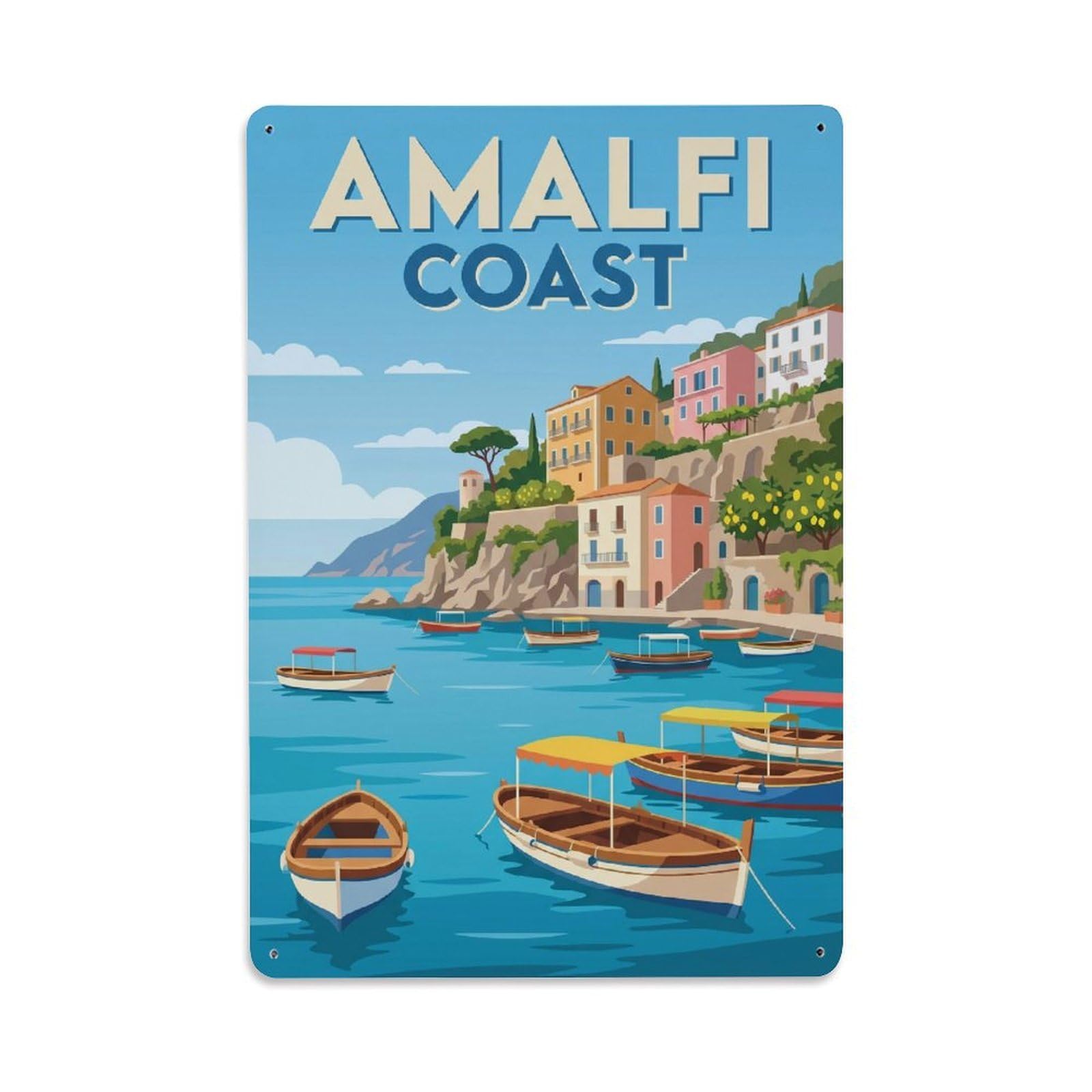 Vintage Travel Lagoon Italy Tranquil Metal Tin Sign