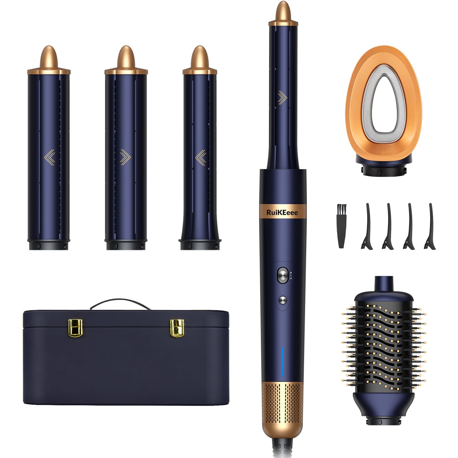 6 in 1 Professional Hot Air Styler, Hair Dryer Brush Set for Curling, Fast Drying, Smoothing, Volumizing, Multi Hair Styling Tools with Travel Case -