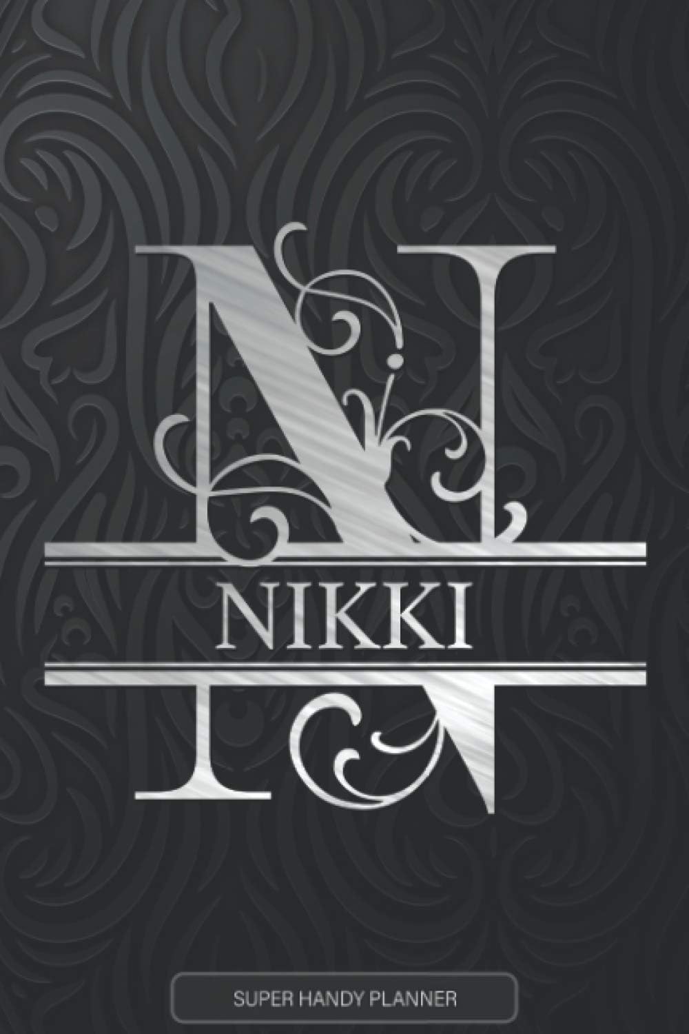 Nikki: Monogram Silver Letter N The Nikki Name - Nikki Name Custom Gift Planner Calendar Notebook Journal