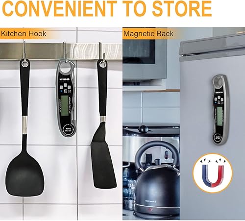 Miniatura 7 de GDEALER Termómetro digital impermeable de lectura instantánea para carne, termómetro ultrarrápido para cocinar alimentos con función de calibración