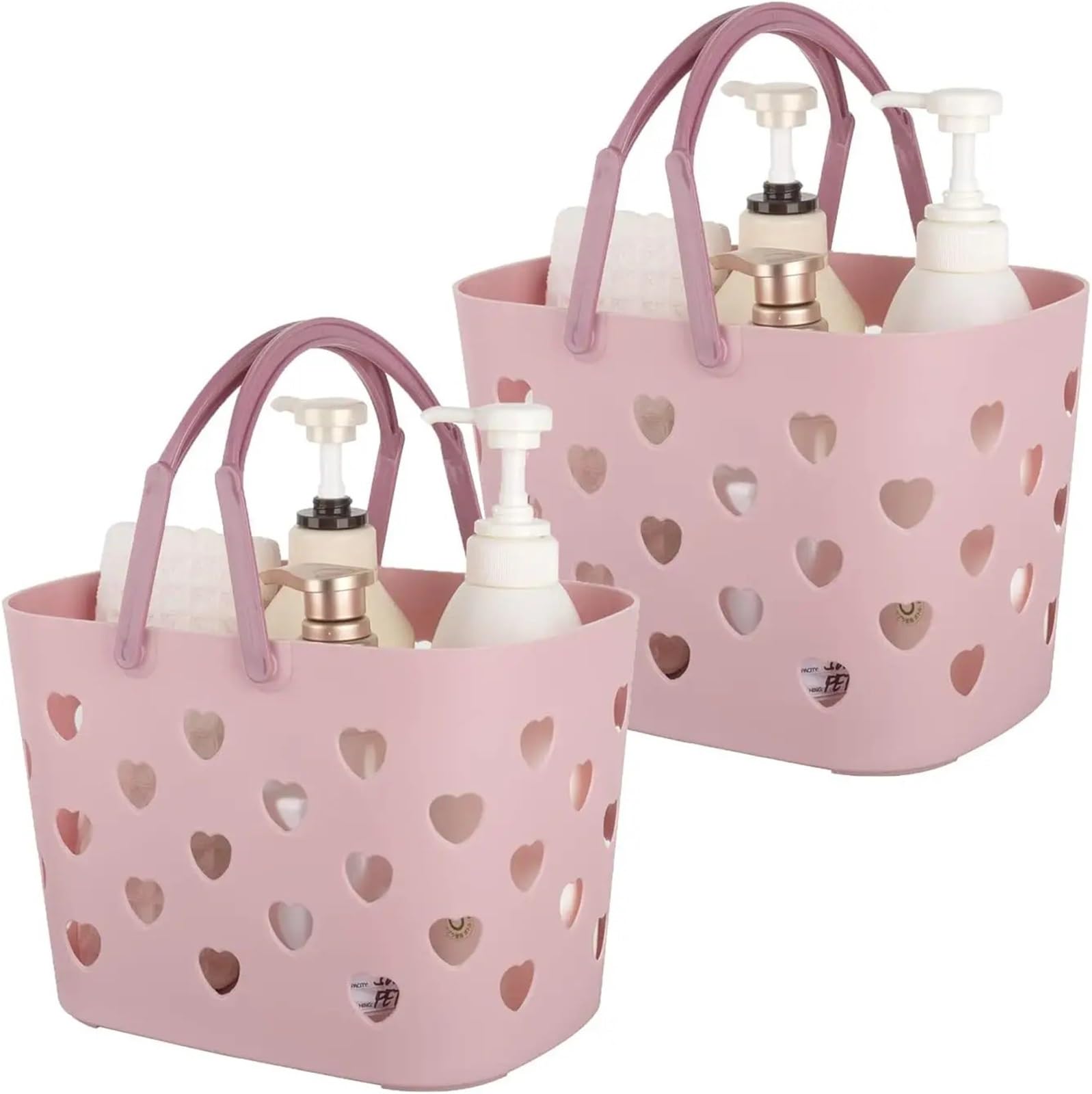 WSQHAO 2Pcs Portable Shower Caddy Plastic Storage Basket With Handle For Dorm Bathroom for Shower(Color3)