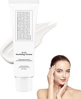 345 Relief Cream,Skin Barrier Repair Cream,Daily Face Moisturizer,345 Intensive Repair Cream for Acne and Oily Skin,Soothing Cream Korean Skincare for Dry All Skin Types (White-01, One Size)