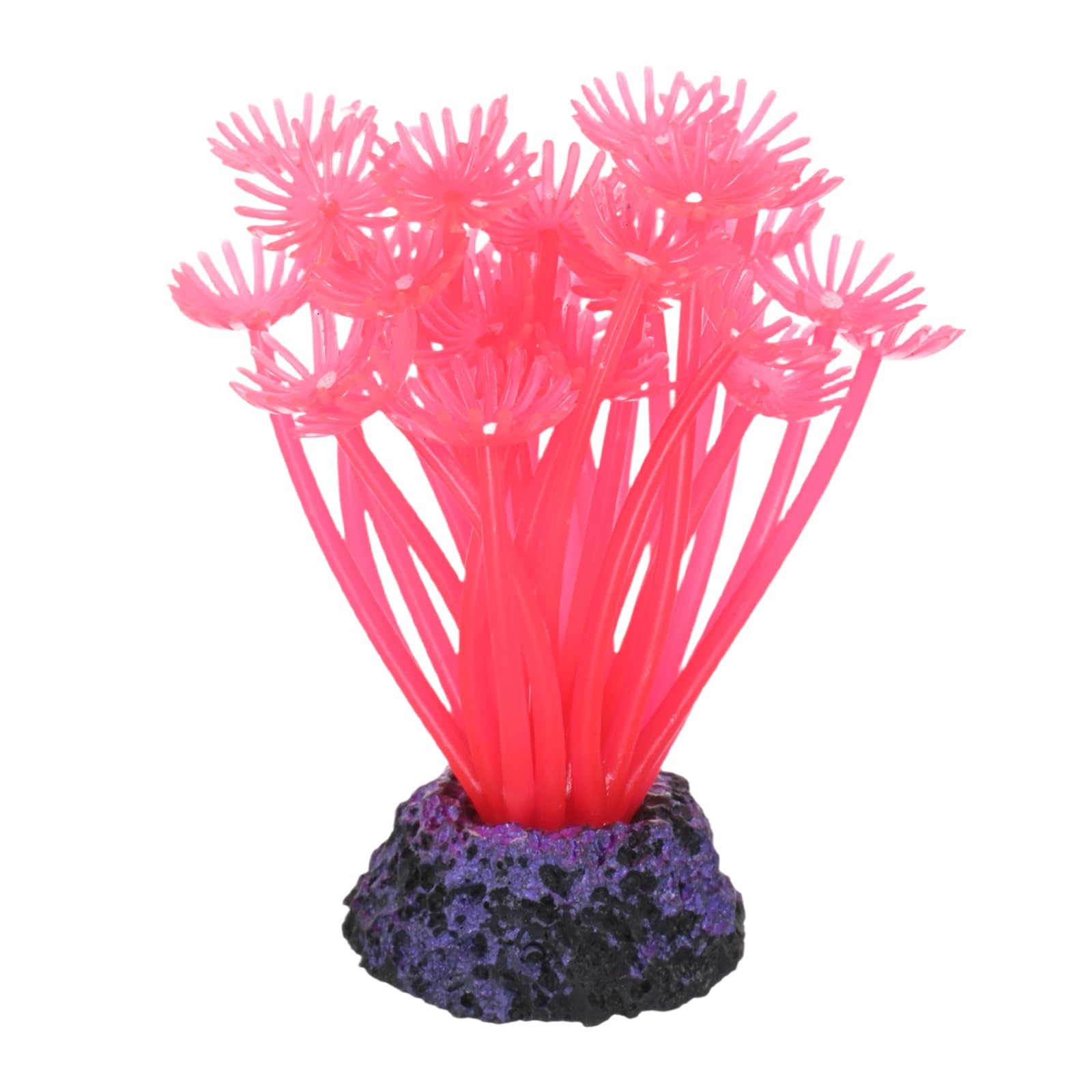 M METERXITY 1-Pack Artificial Sea Anemone Decor, Silicone Coral Aquarium Fish Tank Decoration for Freshwater and Saltwater Aquariums/Nano Setups, Fish Tank Ornament [Magenta]