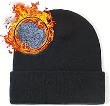 Unisex Thermal Beanie Hat Black Beanie for Kids,Fleece, Unisex One Size Beanie Hat for Boys
