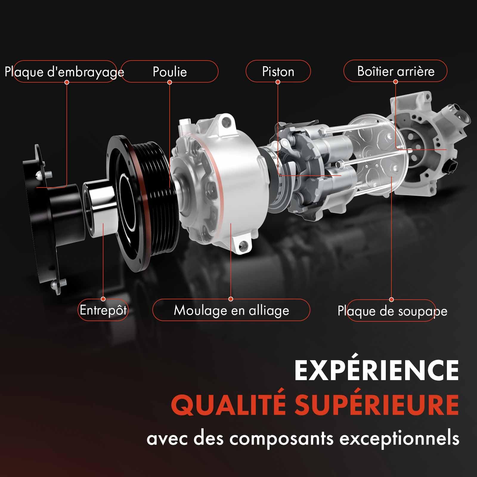 Frankberg Compresseur de climatisation avec embrayage, essence/GPL | 97701B9000; Compatible avec: i10 A Trois Volumes ,