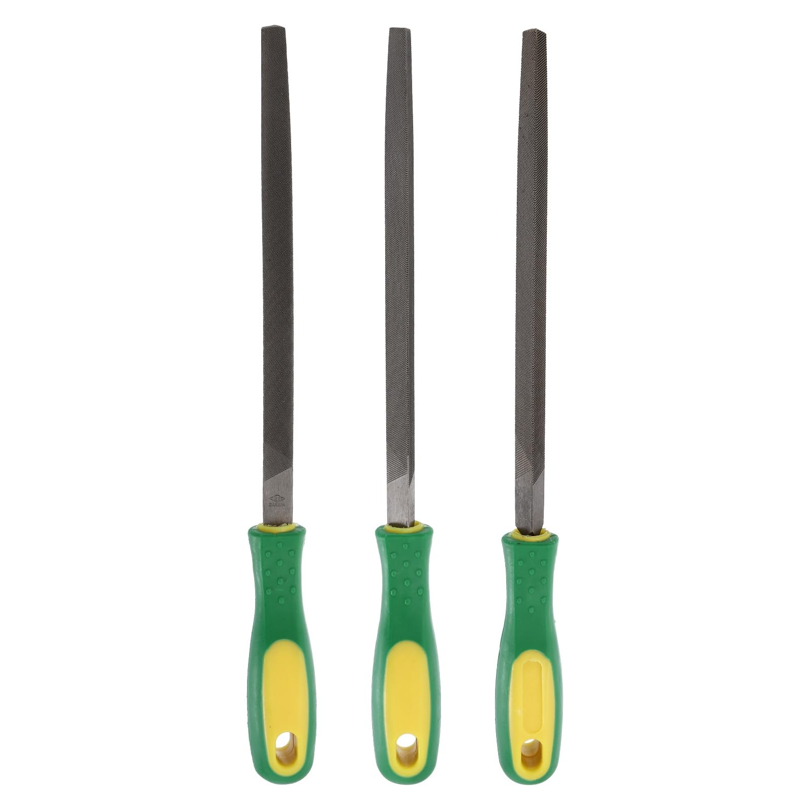 HARFINGTON 3pcs Triangle Coarse/Medium/Thin Cut File 8" Double Cut Teeth High Carbon Steel Hand Rasp File Plastic Handle for Metal Wood Deburring Removing