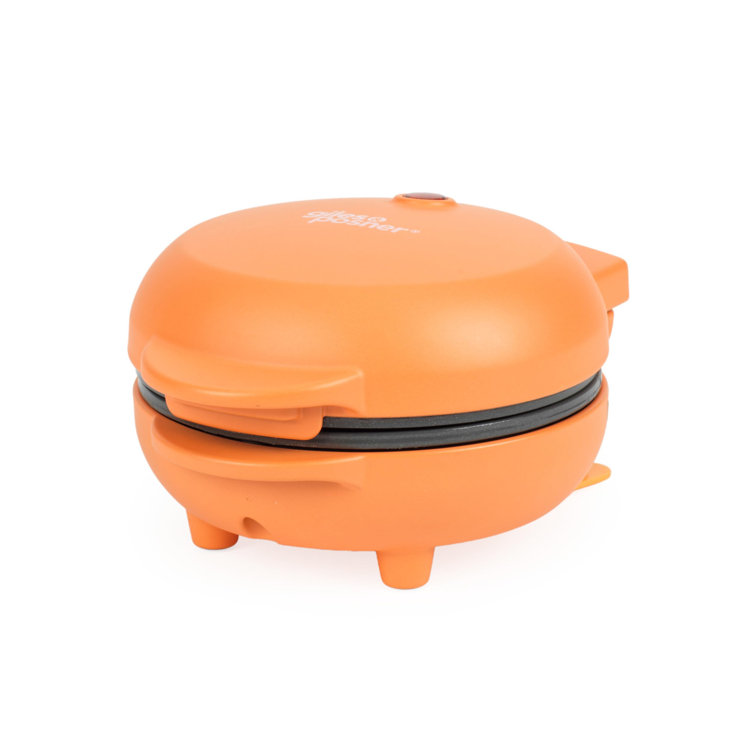 Giles & Posner Funfair Mini Griddle – Bez PFAS, nieprzywierające płyty do gotowania, gotowanie bez oleju, burgery, panini, muffiny śniadaniowe, 2 minuty nagrzewania, 11,5 cm, 55W, pomarańczowy