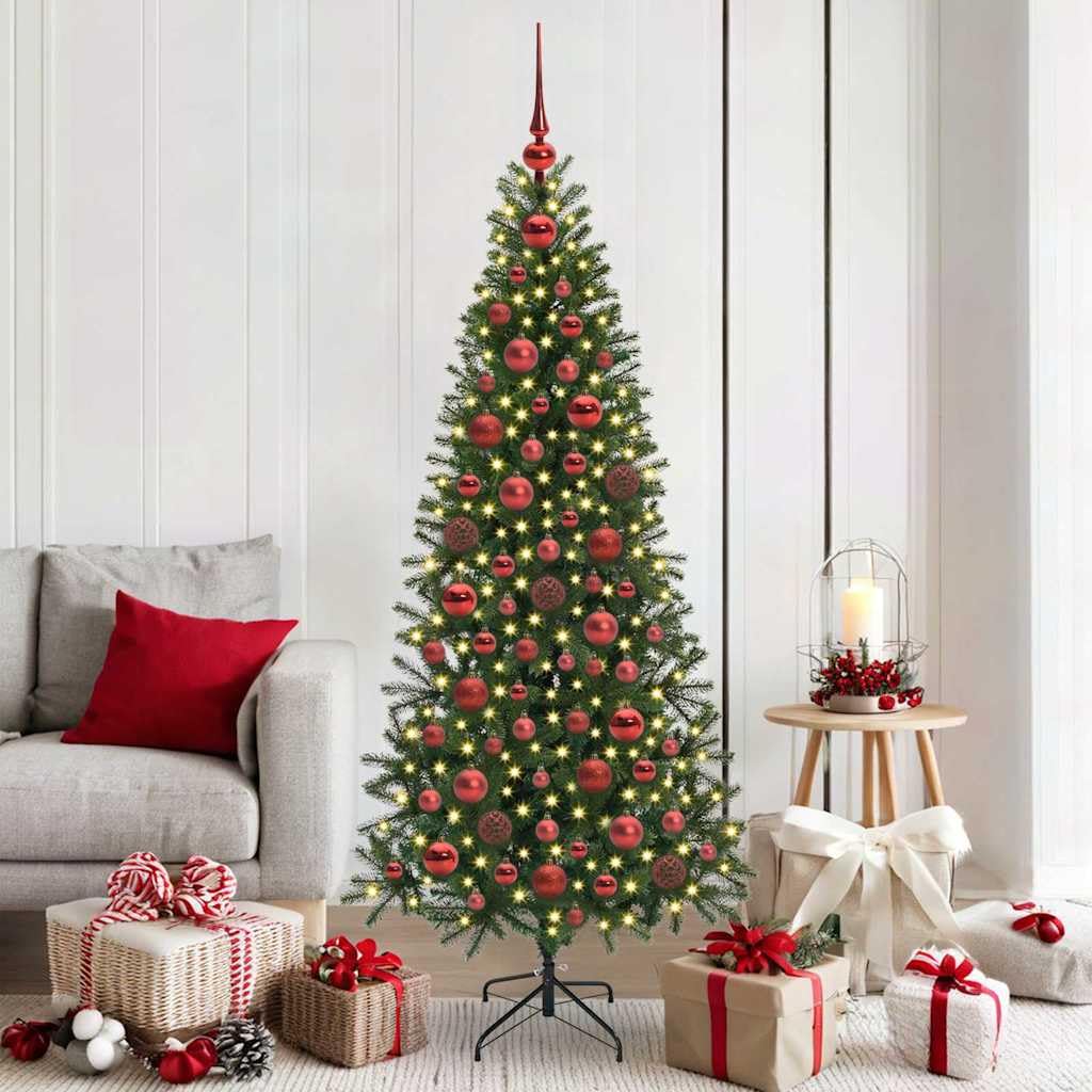 Ensemble de Boules de Noël avec 300 LED 120 pcs Rouge Plastique Décorations Rouge,42018826