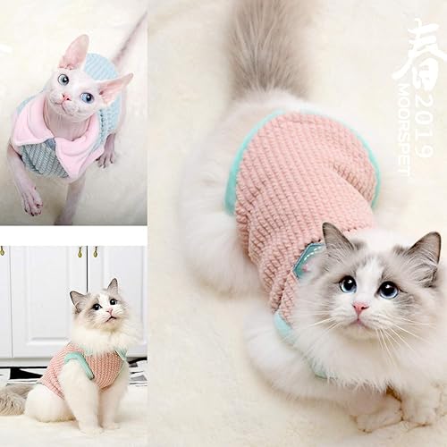 Miniatura 5 de Bonaweite Vestido de camiseta de gatos sin pelo, transpirable, chaleco para Sphynx, Cornish Rex, Devon Rex, Peterbald