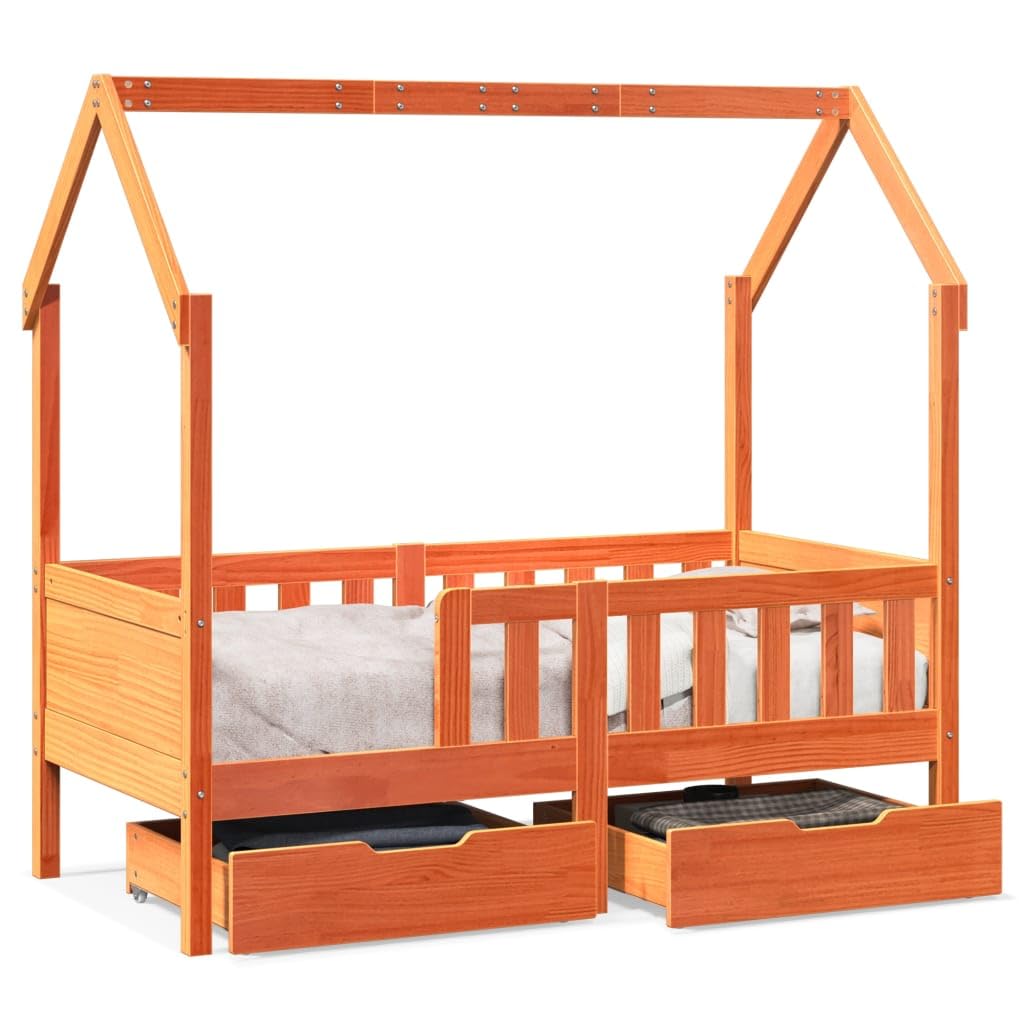 Gecheer Estructura de Cama para niños con cajones Madera Pino 70x140 cm,Cama Infantil Cama Juvenil