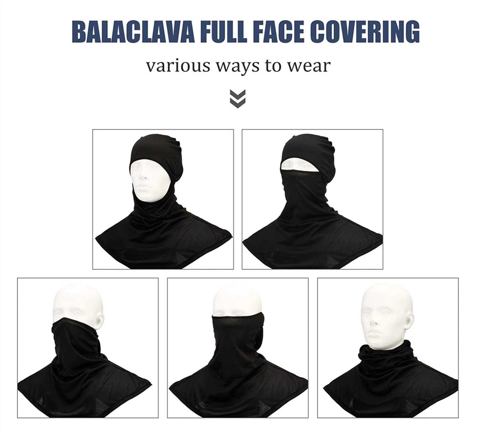 Cagoule Hommes Femmes Femmes Face Masque/UV Protection Couvoirs Longs de Cou Respirant for Le Ski de Ski de pêche à la pêche à la Moto à vélo (Color : K-EF-02, Size : M 56-60cm)