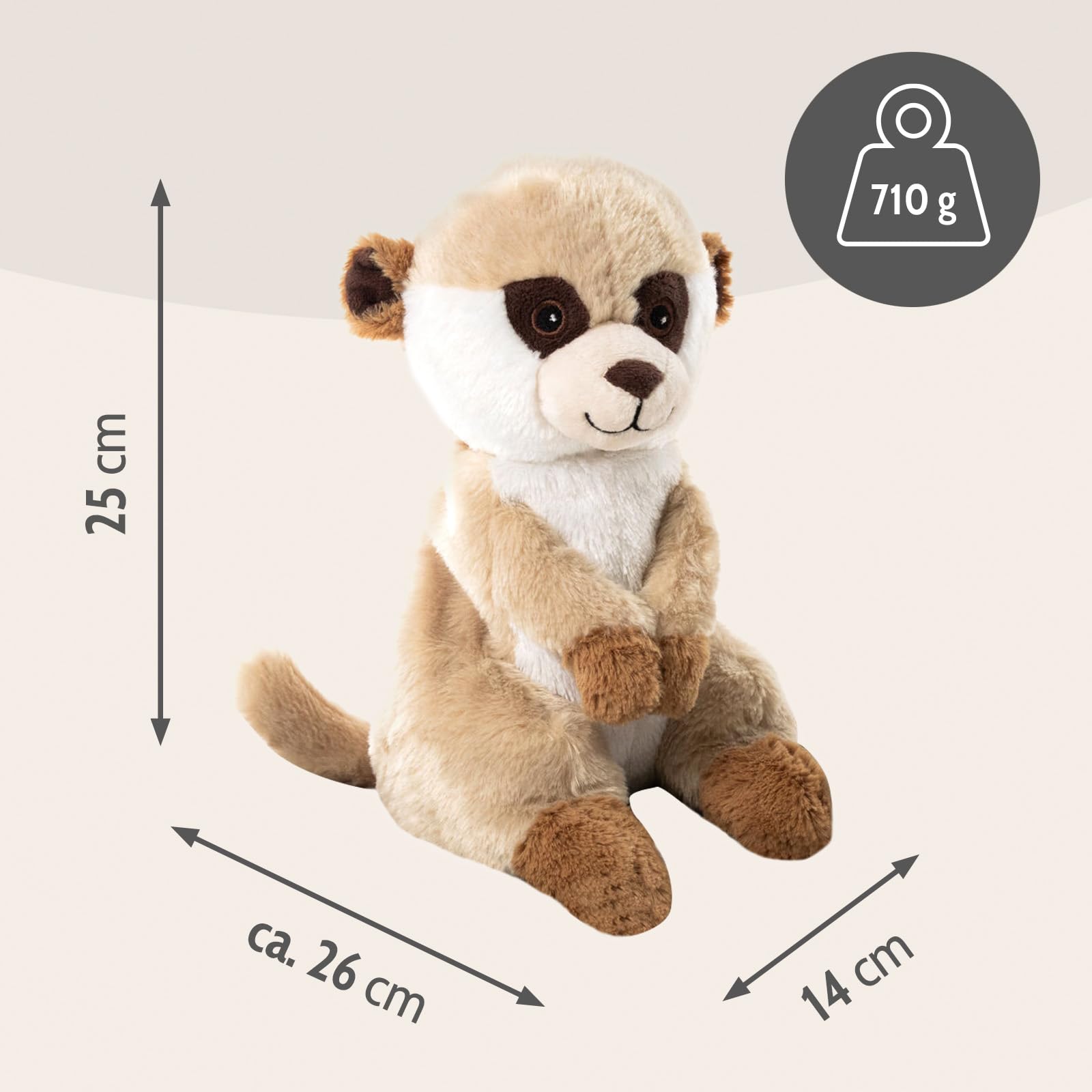 Habibi Plush Wärmestofftier/Wärmekissen zum Erwärmen in der Mikrowelle/Backofen (Erdmännchen)