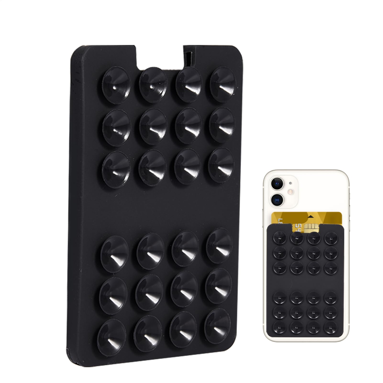 Generisch Support de carte de téléphone avec ventouse - Support de carte autocollant pour téléphone - Outil de fixation fiable pour fenêtre, mur, douche et miroir