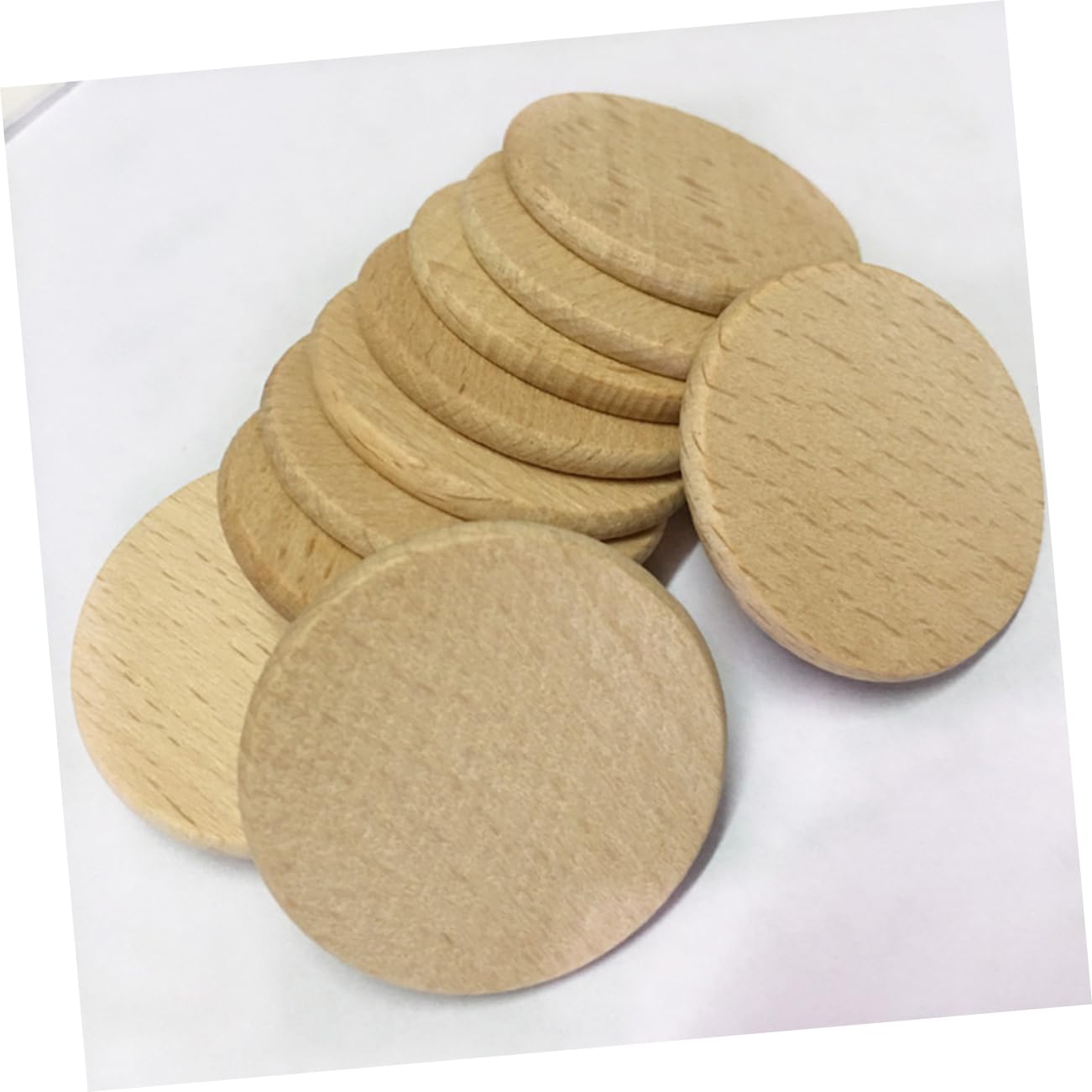 SHINEOFI 120 Stück 3,8cm Runde Holzscheiben ohne Loch zum Bemalen Basteln Gestalten