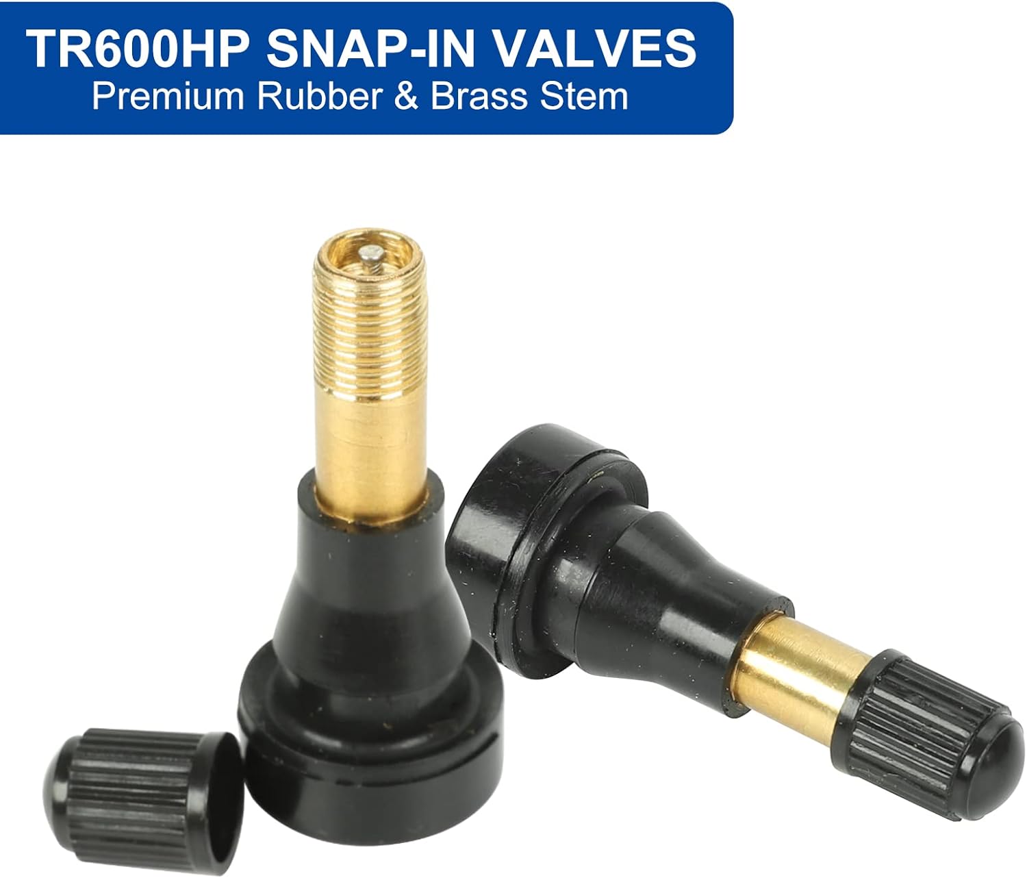 BLACKHORSE-RACING 50PCS TR-600HP Snap-in High Pressure Tire Wheel Valve Stems 1-1/4" Kit for Most Car Auto Tires