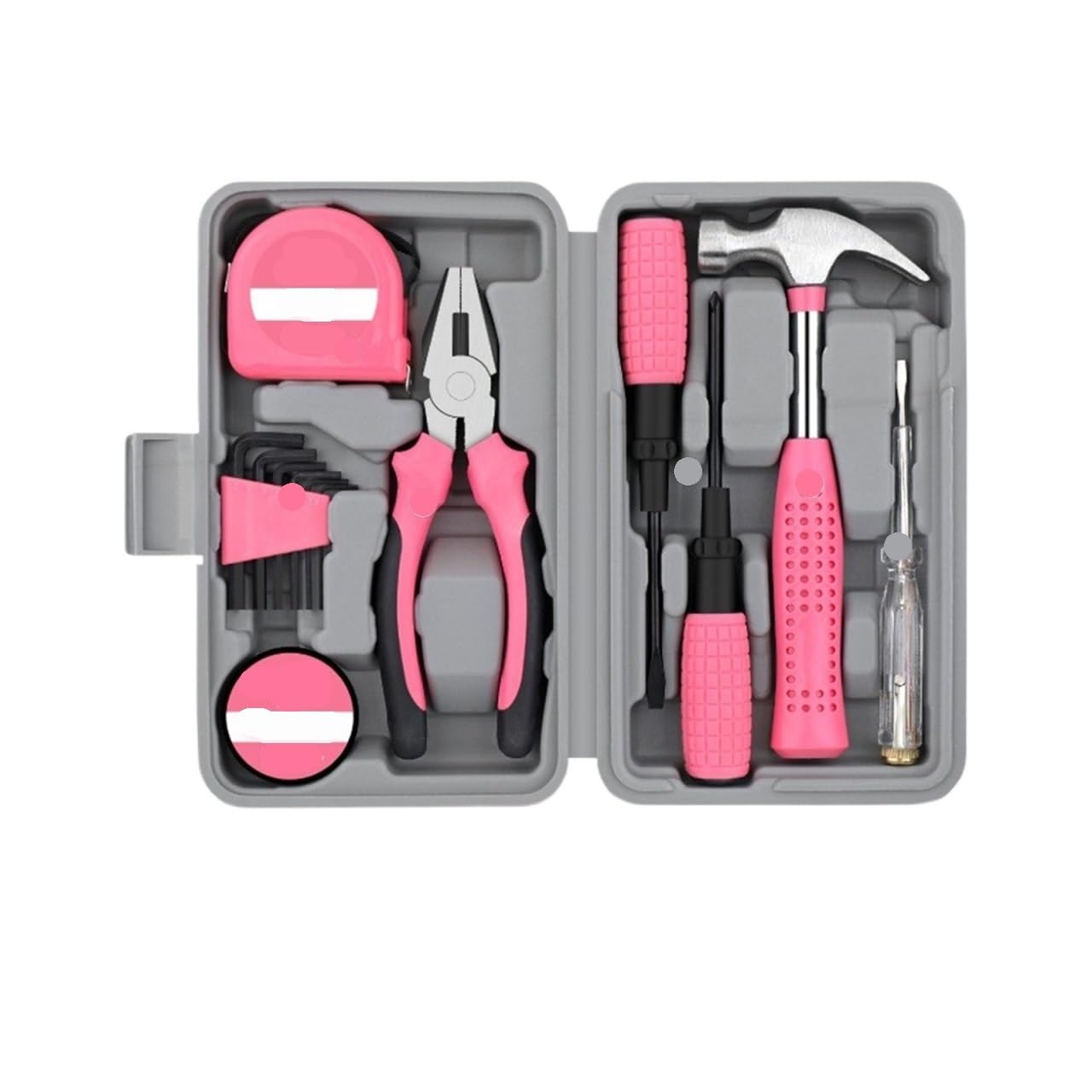Ycenjepsaz Hammer-Pink Convenient Household Tool Set With Hammer Pliers Tape Measure For Home Repair And Diy Hardware Manual Tools(Hammer-Pink)
