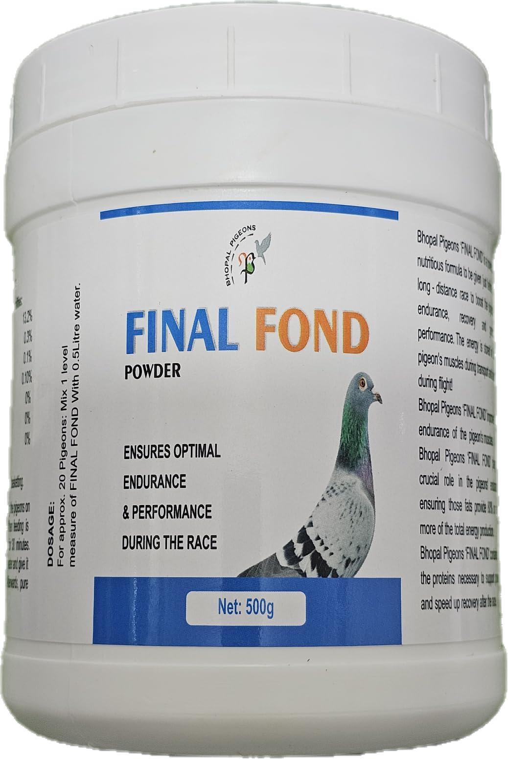 Bhopal Pigeons Final Fond Pigeon Feeding Supplement For Long Distance Races, Increases Endurance, Recovery And Performance, 500Gm (B0D77KSBZP) Amazon Price History, Amazon Price Tracker