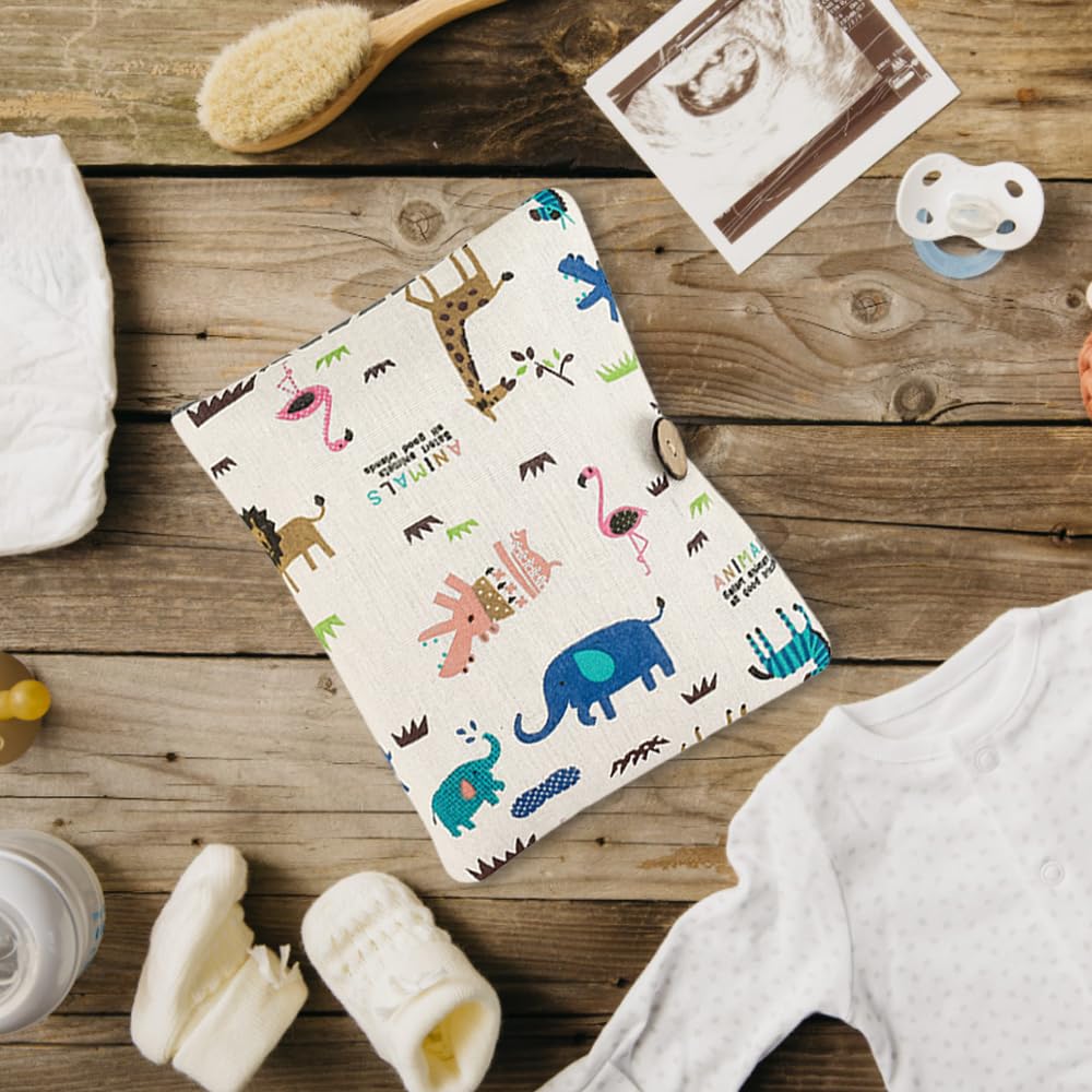 Windeltasche Organizer Baby Windeltasche für Unterwegs Kleine Wickeltasche mit Wickelunterlage Diaper Bag Wickeltasche Organizer Windeletui Changing Pouch Tasche Windeln Feuchttücher-Tierwelt