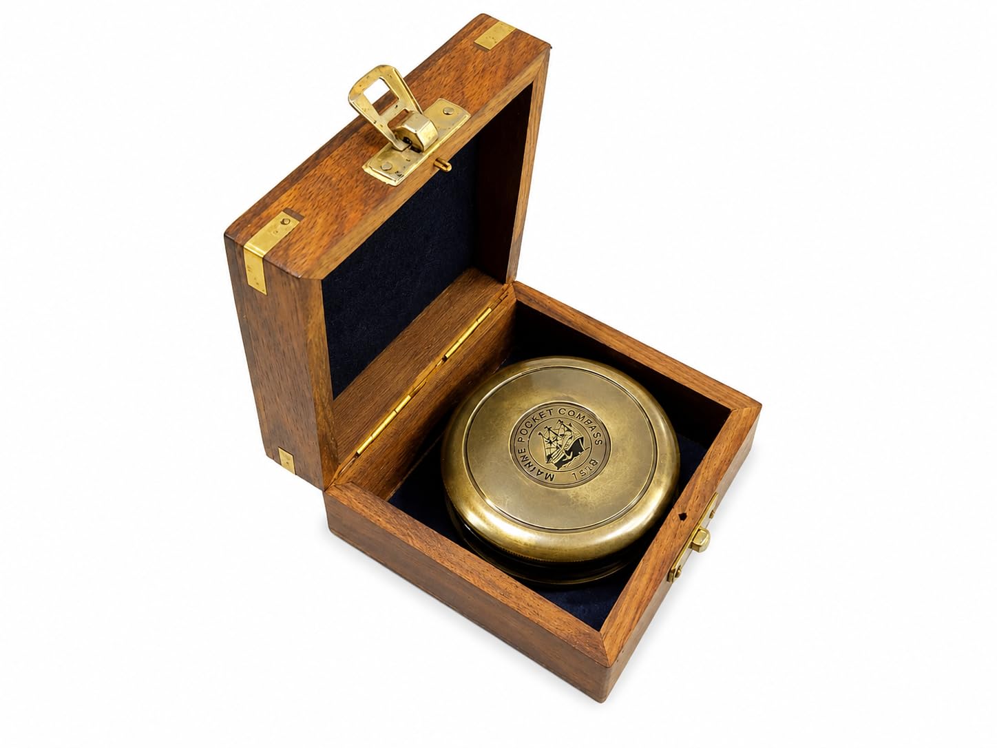 Brass Compass with Robert Frost Engraved Poem with Wooden Box | Brass Material-picture-34
